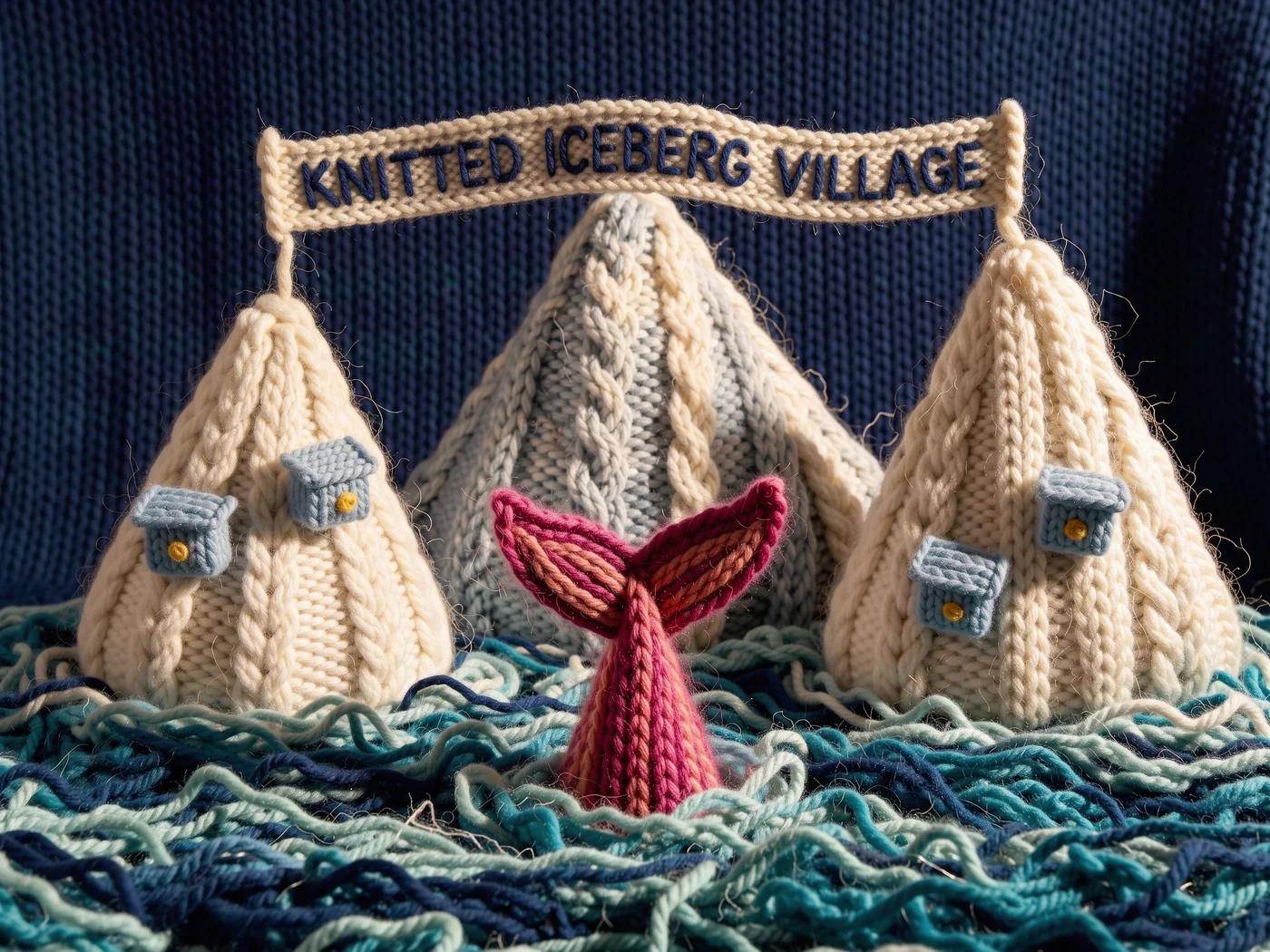 Knitted iceberg village — source example by Black Forest Labs