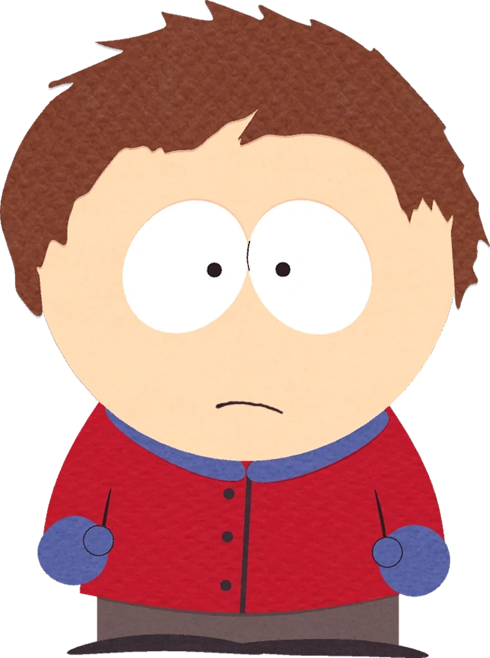 Clyde Donovan with brown hair, a red jacket with blue trim, and blue gloves