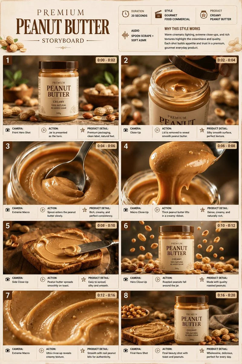 Peanut Butter Ad Storyboard